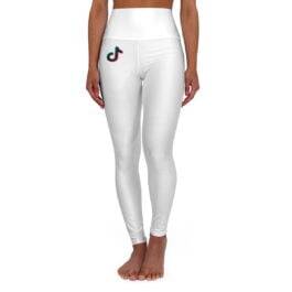 Tiktok Follow Me High Waisted Yoga Leggings (AOP) � Tiktok Sport Leggings for woman